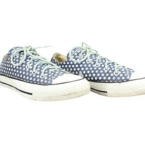 Converse All Stars Chuck Taylors Blue White Polka Dots Low Ox Size 6 EUC